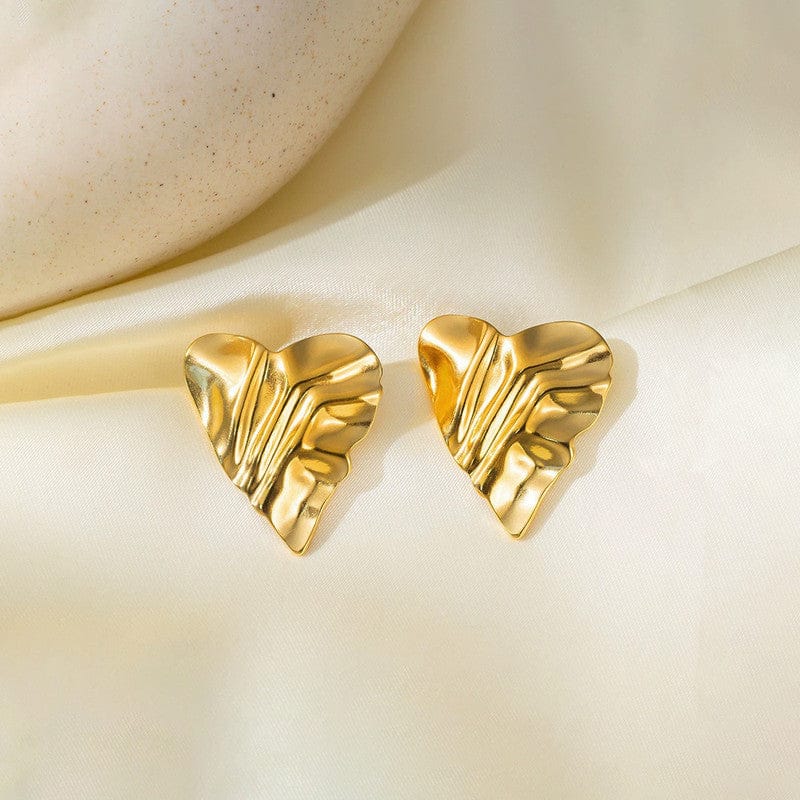 Wavy Heart Studs Stainless steel
