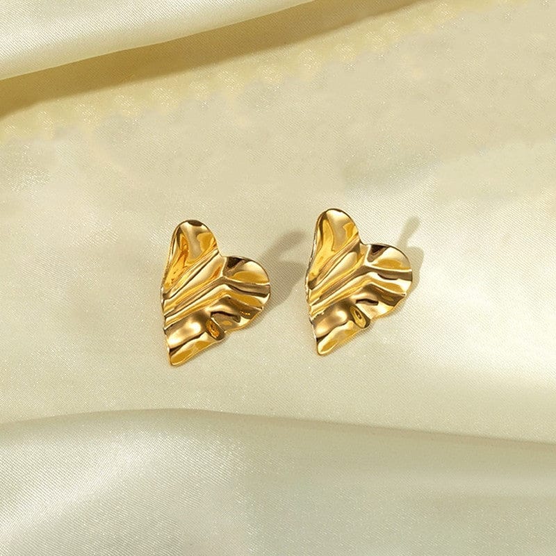 Wavy Heart Studs Stainless steel
