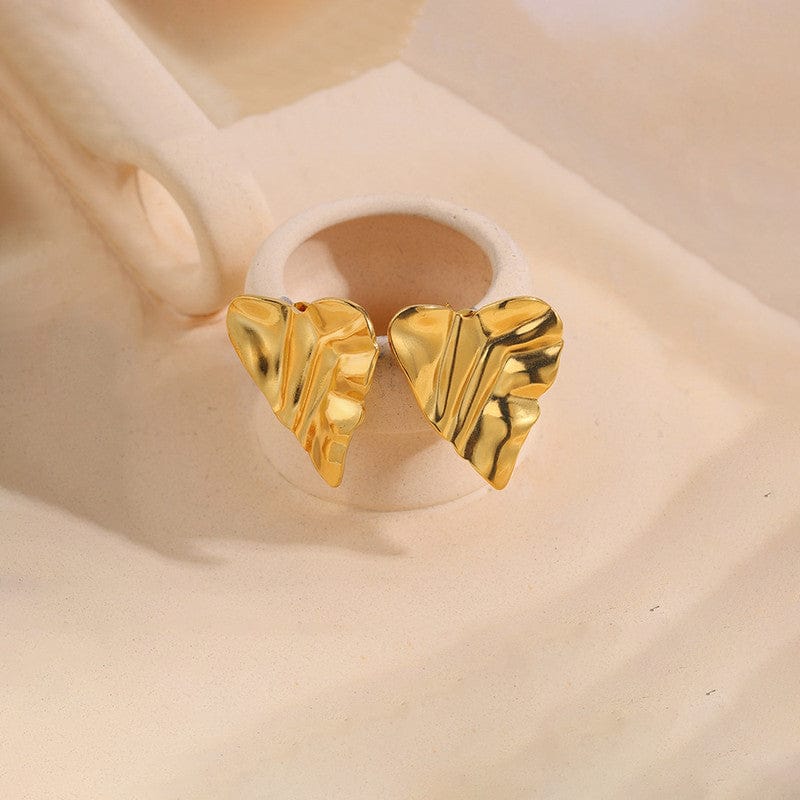 Wavy Heart Studs Stainless steel