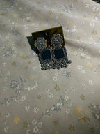 Oxidized Silver Mirror Work Jhumka Earrings
