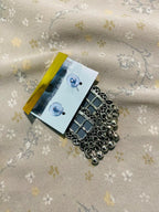 Oxidized Silver Mirror Work Jhumka Earrings