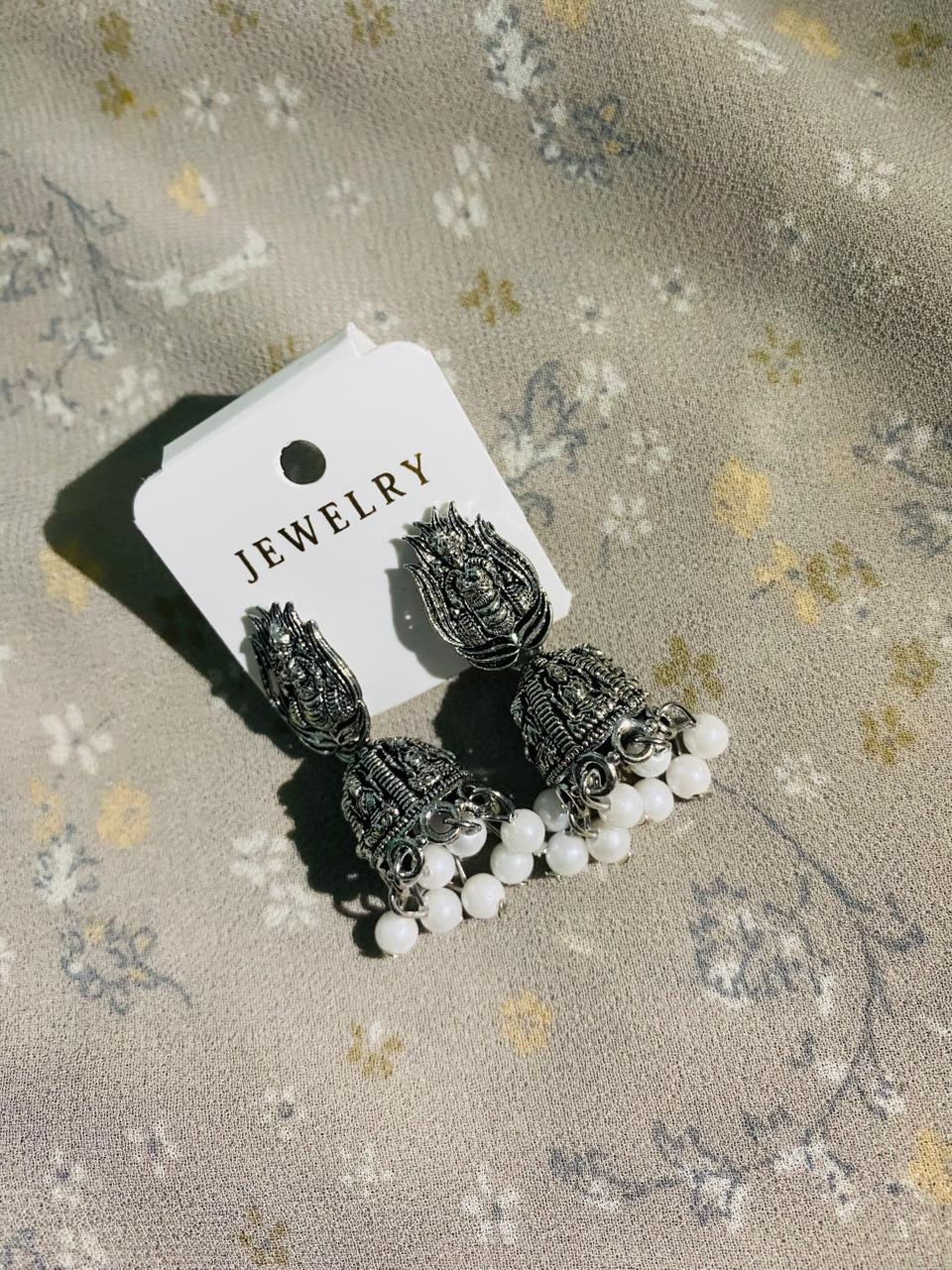 Antique oxidized jhumka earing