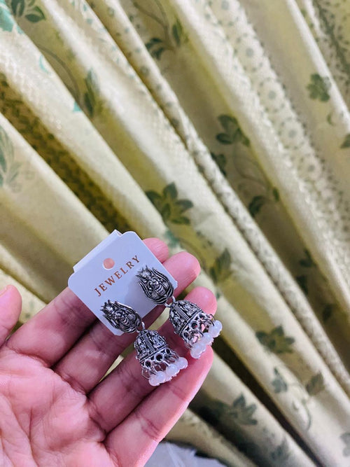 Antique oxidized jhumka earing