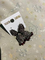 Antique oxidized jhumka earing in brown