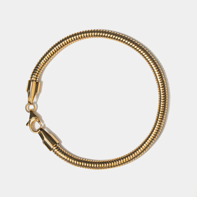 Gold Snake Chain Bracelet – 18k Plated Stainless Steel, Unisex