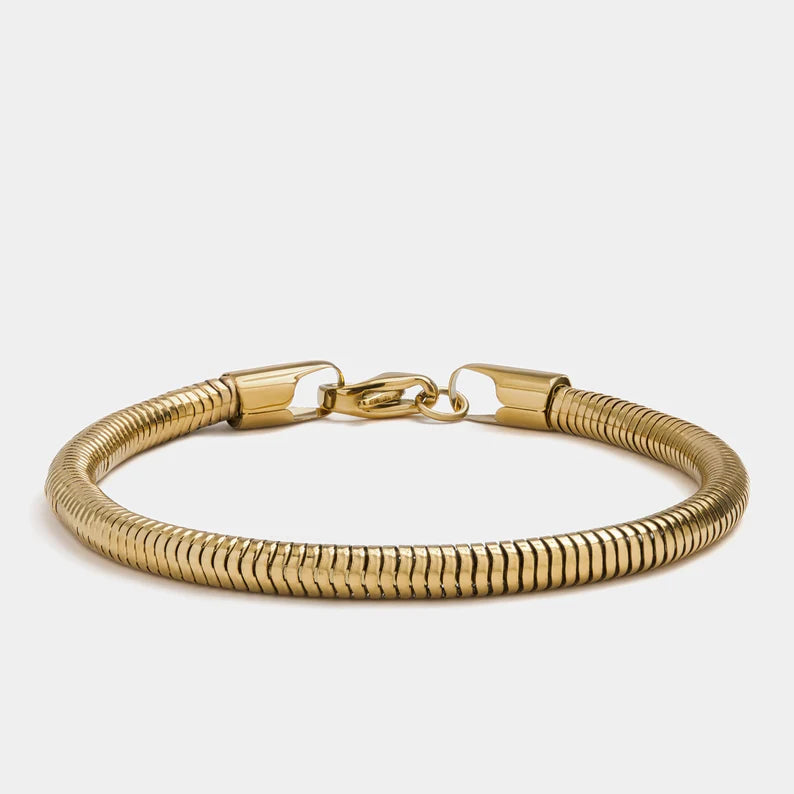 Gold Snake Chain Bracelet – 18k Plated Stainless Steel, Unisex