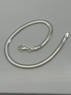 Unisex Sterling Silver Snake chain Bracelet